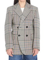 Grey Checks Peaked Lapel Blazer 1