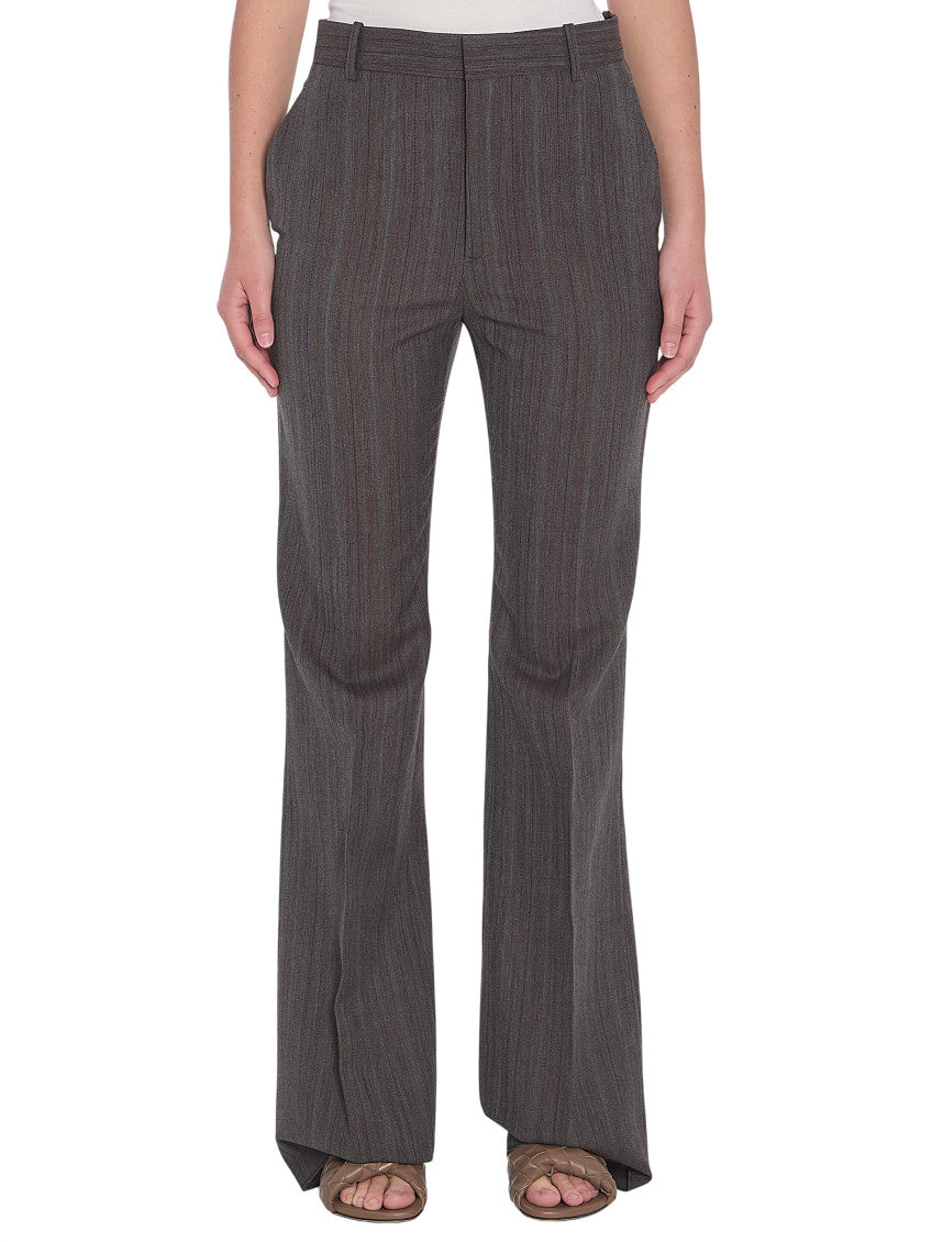 Grey Straight Flat Front Pants 1