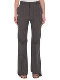 Grey Straight Flat Front Pants 1