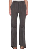 Grey Straight Flat Front Pants 1