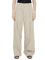 Beige Regular Pleated Pants 1