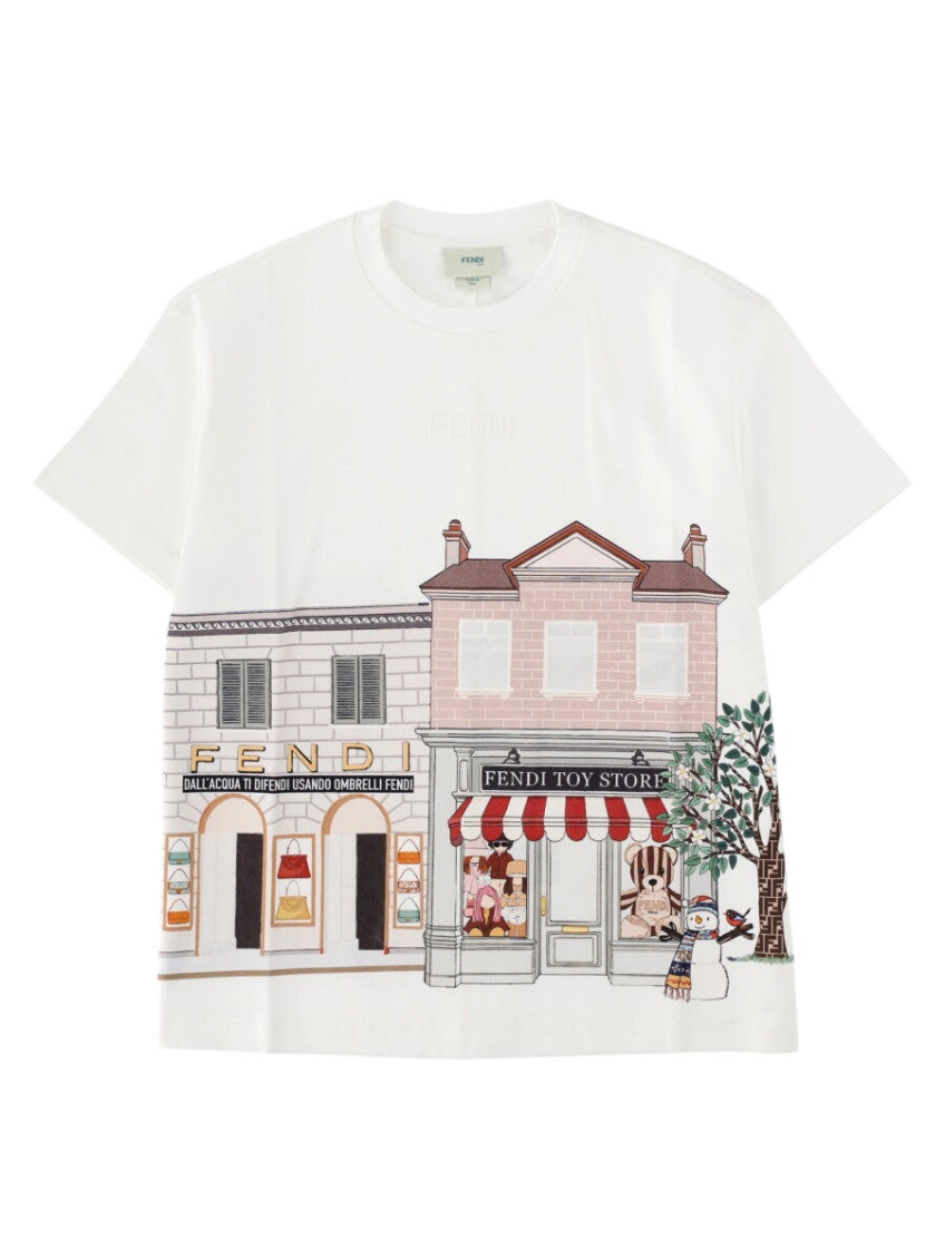 Girls White Graphic T-Shirt 1