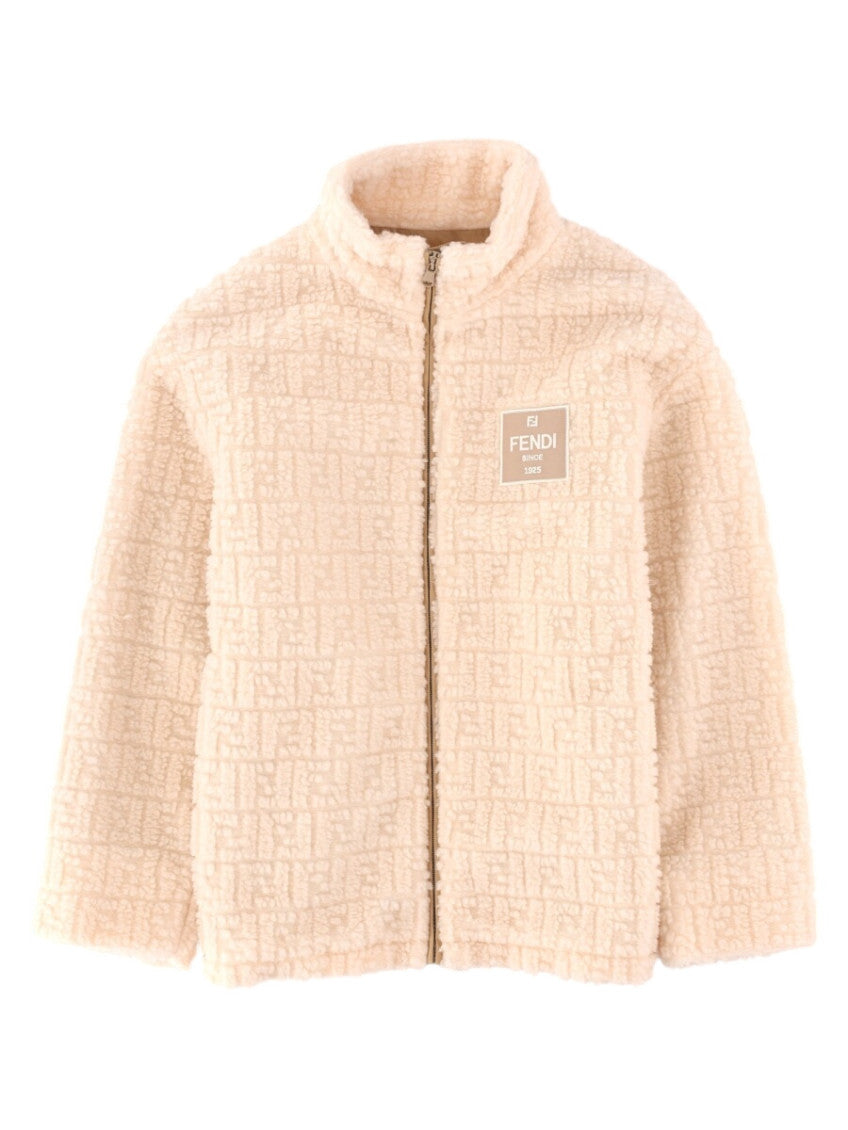 Girls Beige Logo Jacket 1