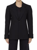 Black Notched Lapel Blazer 1