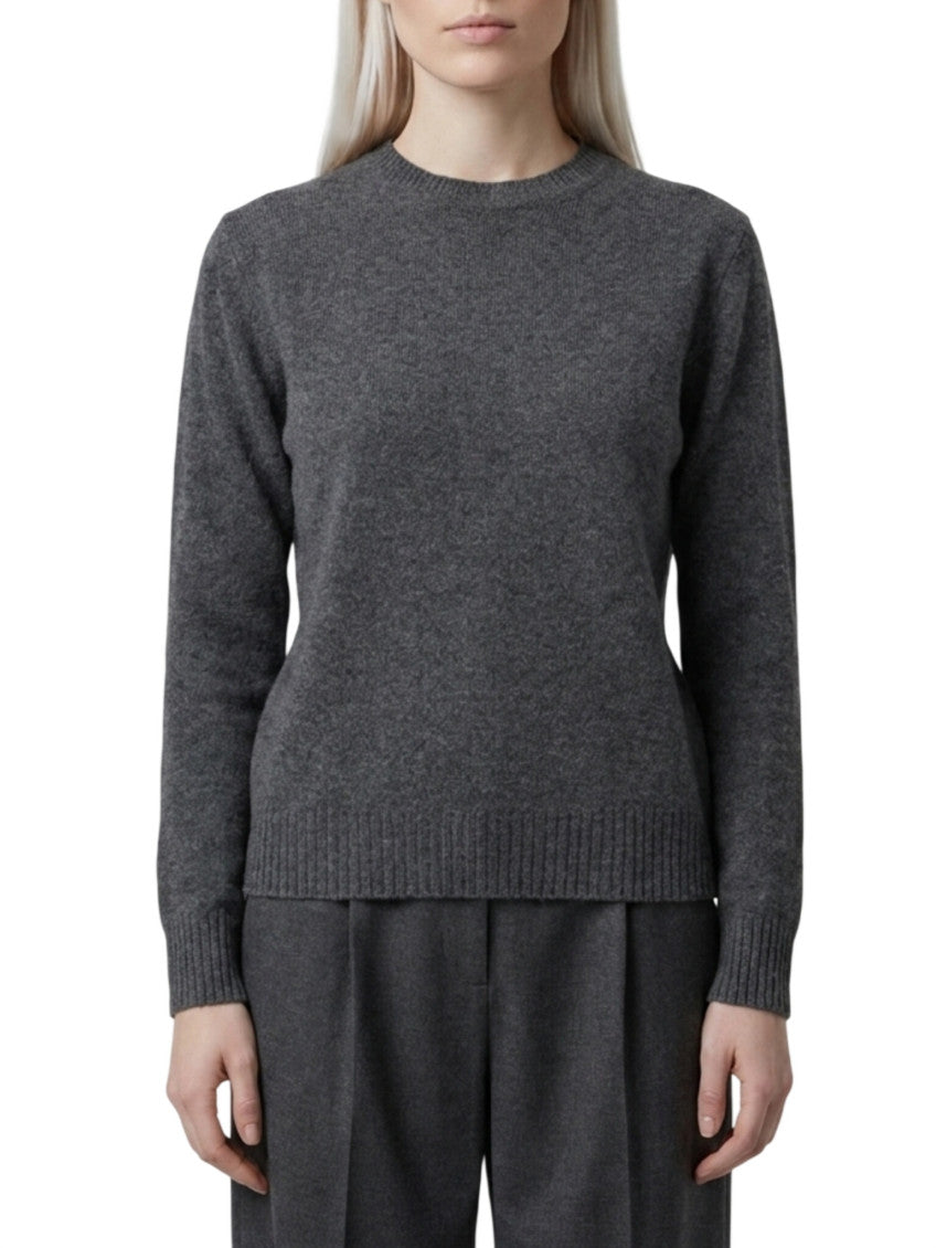 Grey Knitted Crew Neck Sweater 1