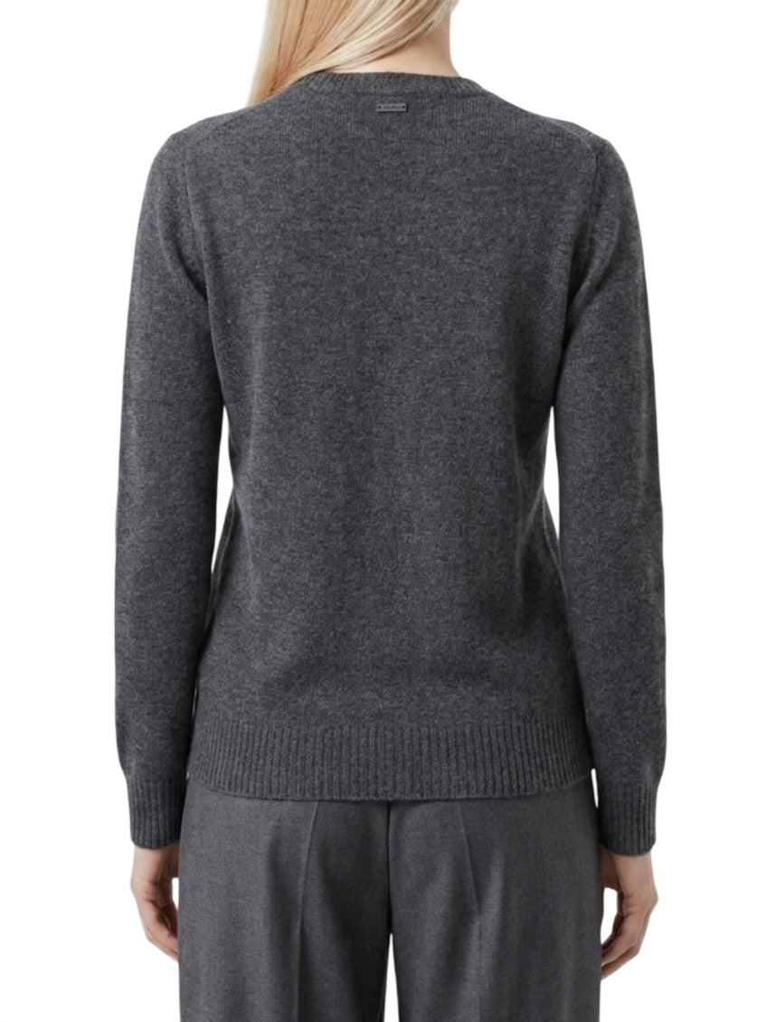 Grey Knitted Crew Neck Sweater 2