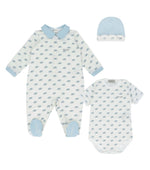 3-piece White Animal Print Rompers/Hat (Baby Girls) 1