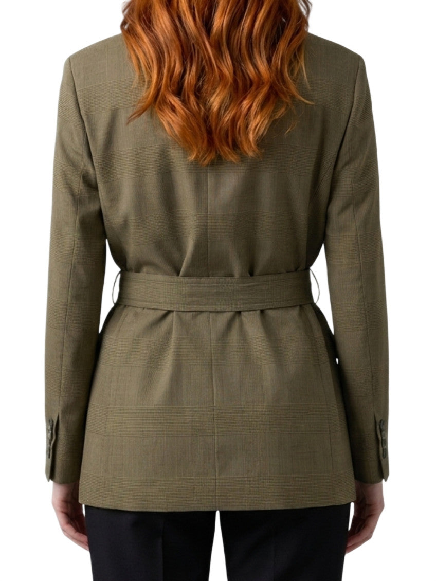 Green Checks Peaked Lapel Blazer 2
