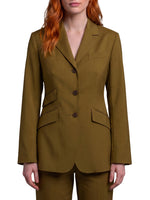 Green Notched Lapel Blazer 1