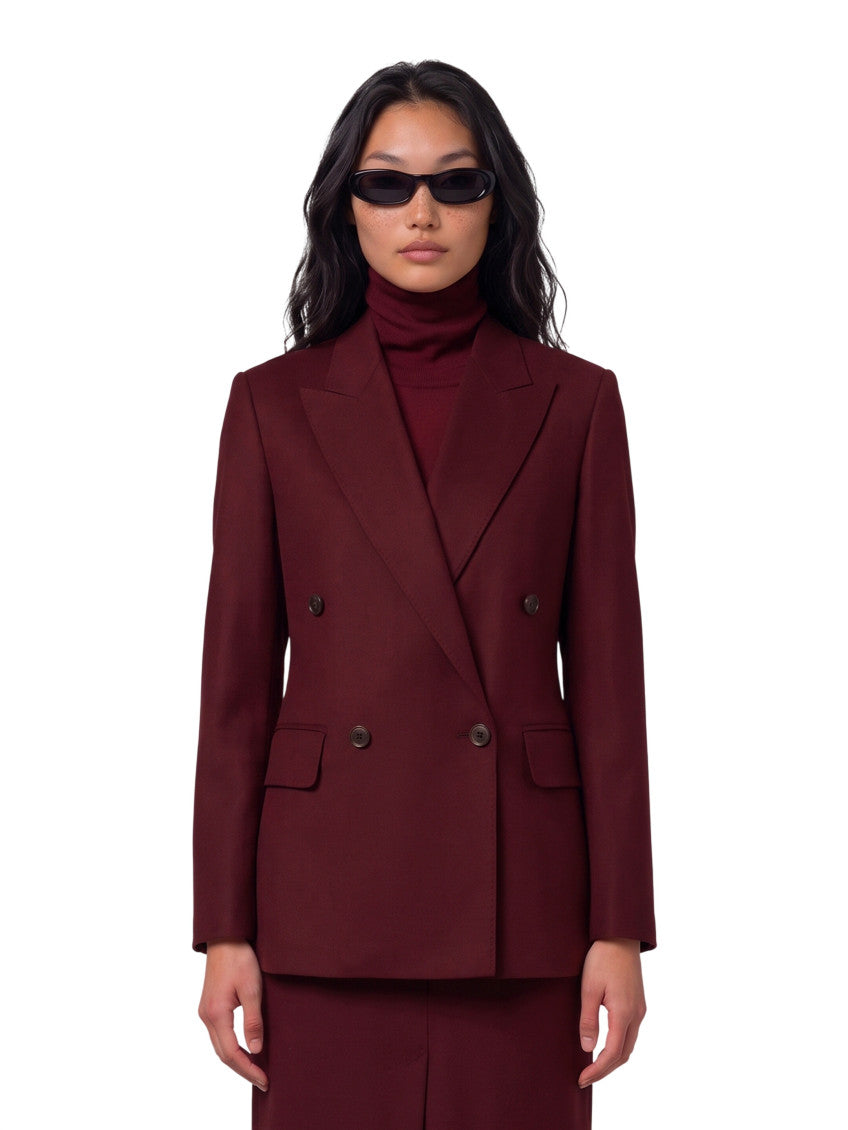 Maroon Peaked Lapel Blazer 1