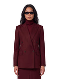Maroon Peaked Lapel Blazer 1