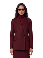 Maroon Peaked Lapel Blazer 1