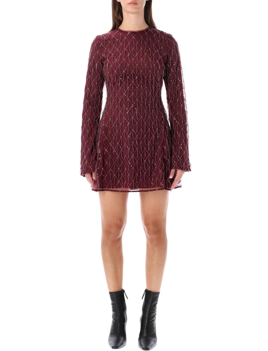 Maroon Crew Neck Mini Dress 1