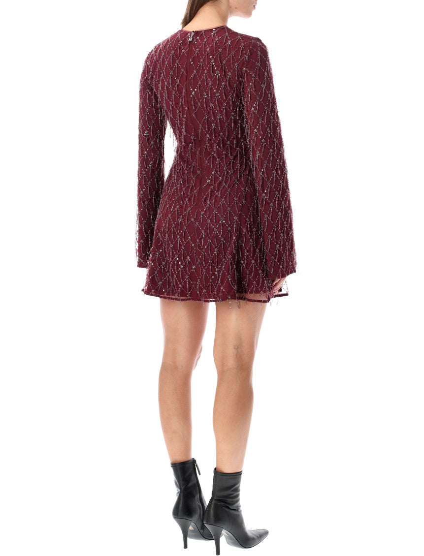 Maroon Crew Neck Mini Dress 2