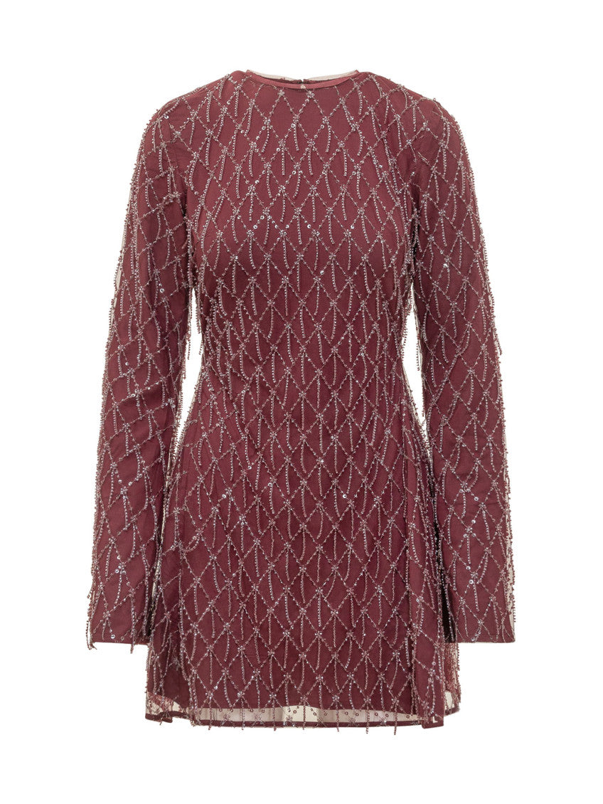 Maroon Crew Neck Mini Dress 3