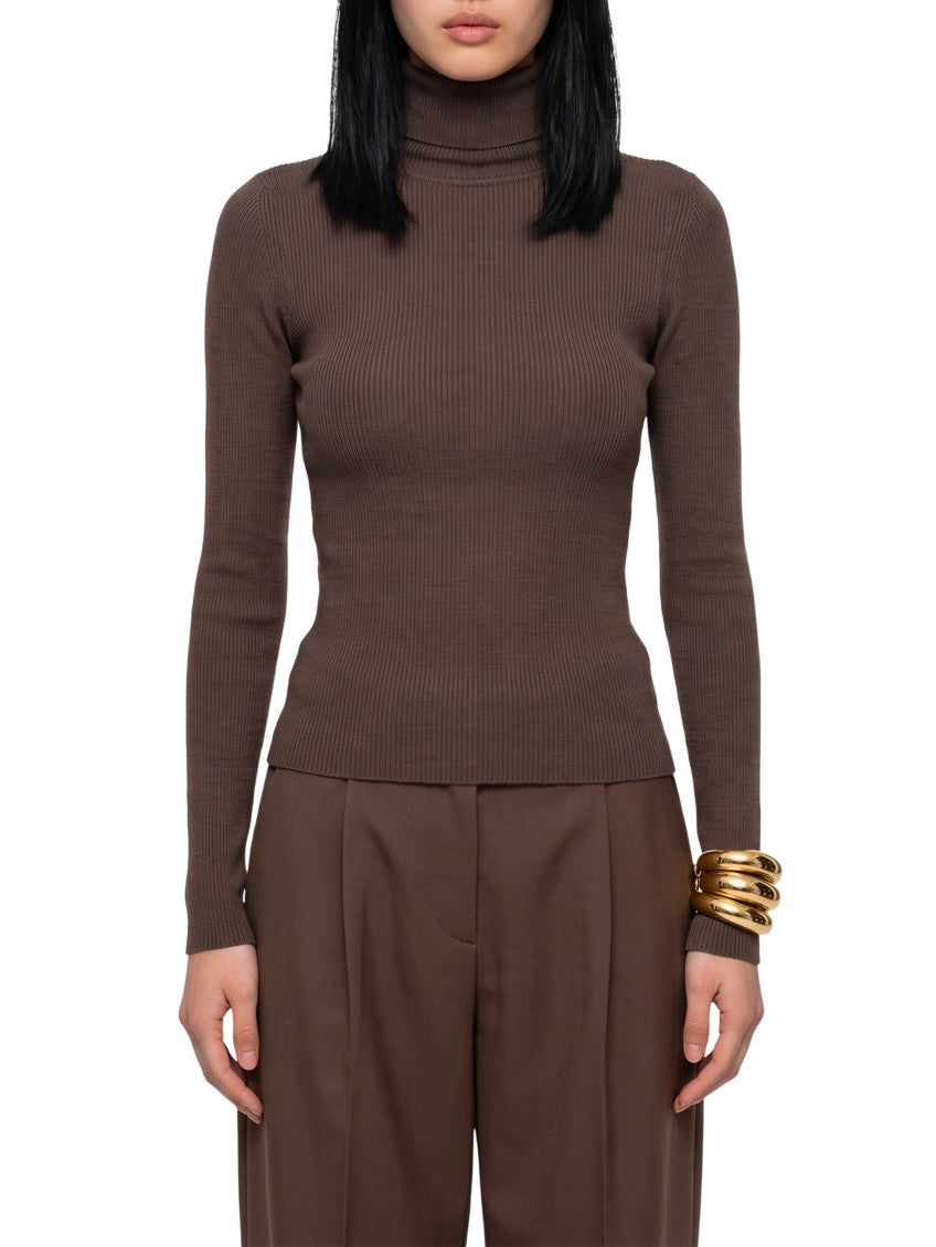 Grey Knitted Turtle Neck Sweater 1