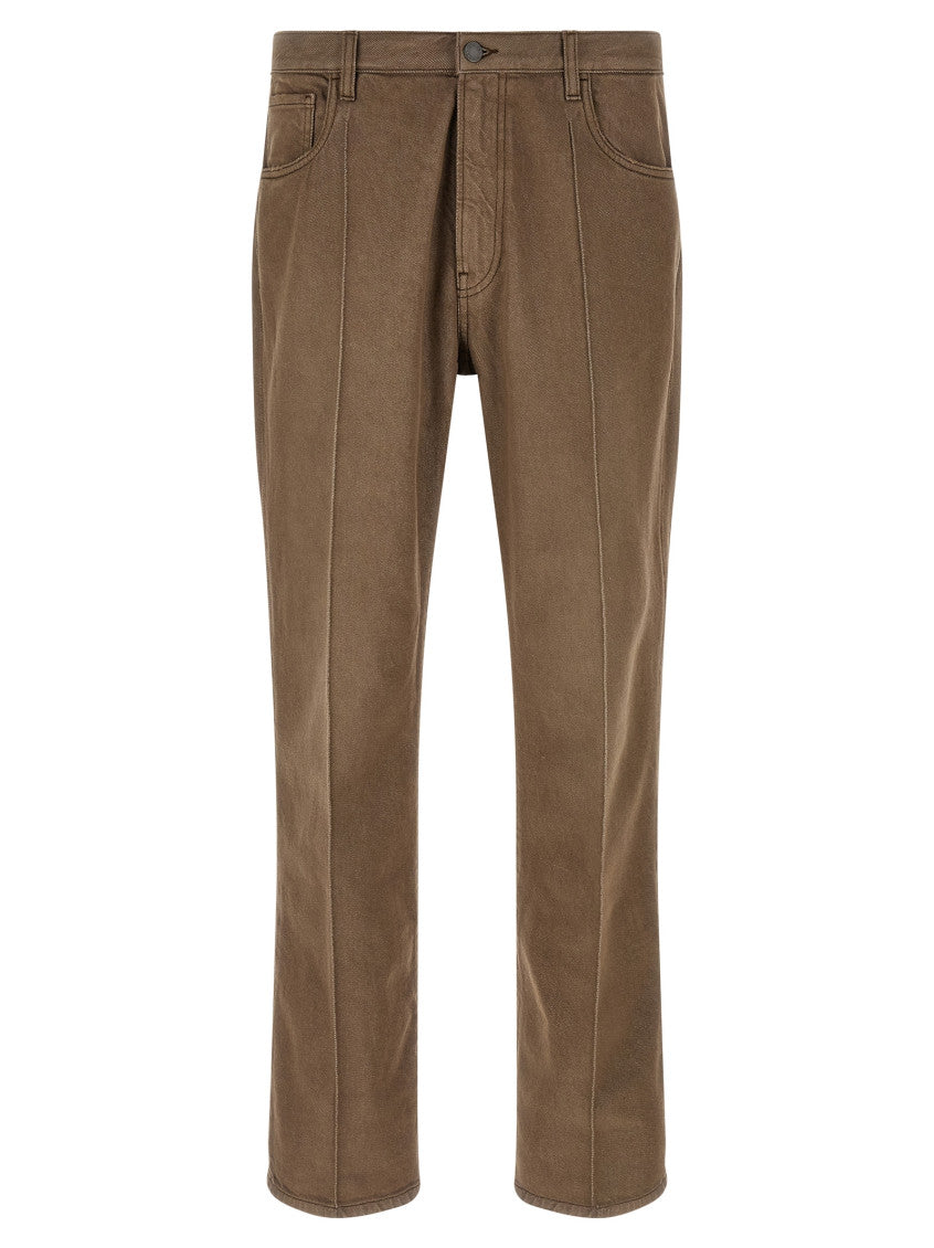 Brown Mid Rise Jeans 1