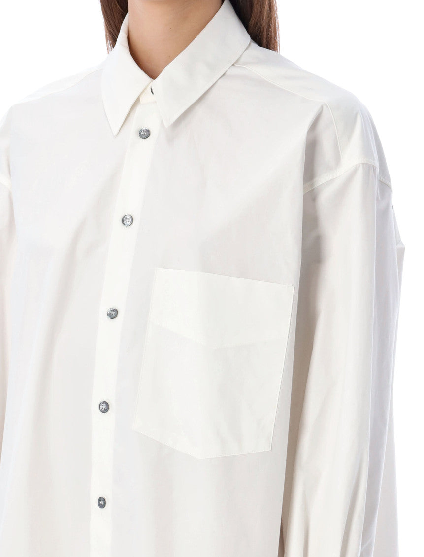White Logo Shirt Collar Dress 5