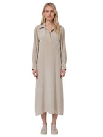 Grey Shirt Collar Midi Dress 1