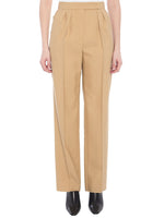 Beige Carrot Pleated Pants 1