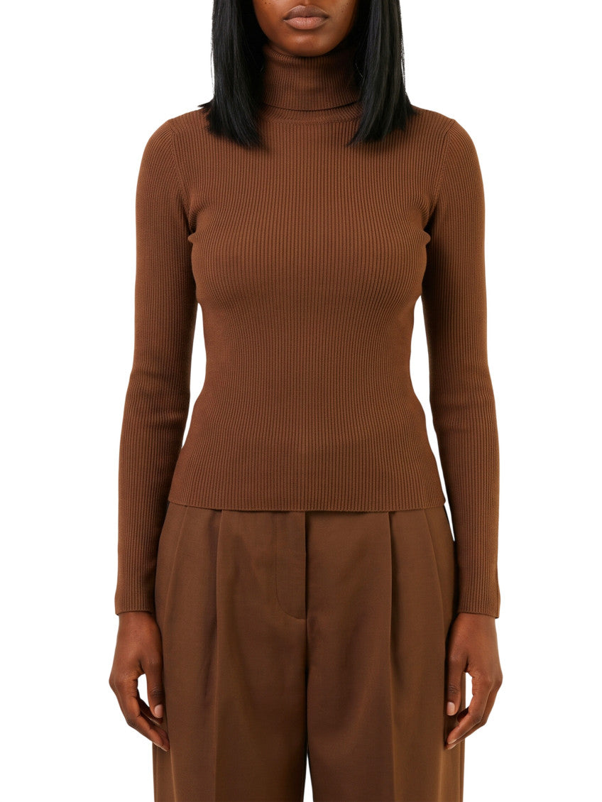 Brown Knitted Turtle Neck Sweater 1