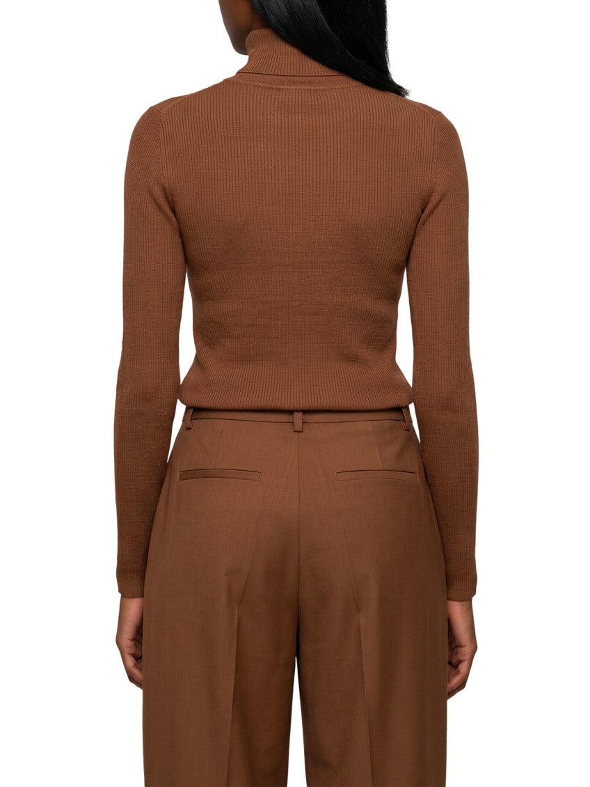 Brown Knitted Turtle Neck Sweater 2