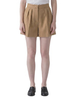 Beige Solid Shorts 1