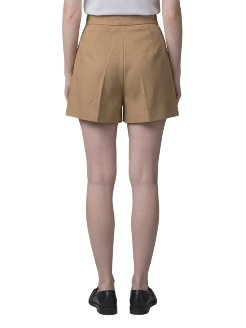 Beige Solid Shorts 2