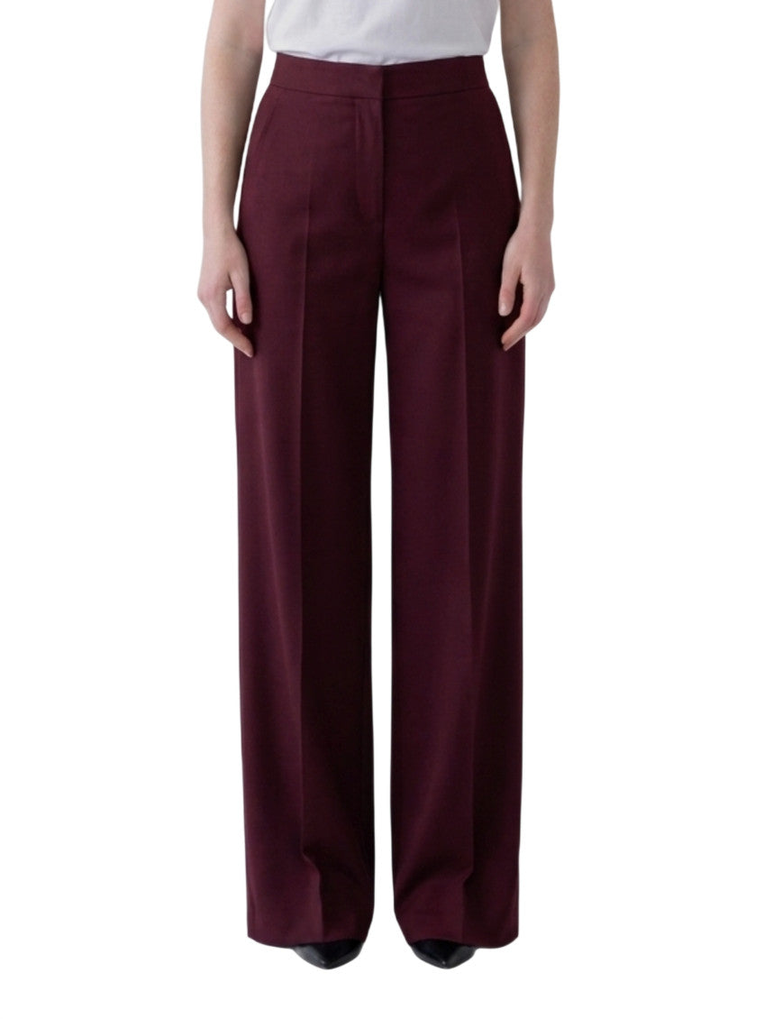 Maroon Regular Pleated Pants 1