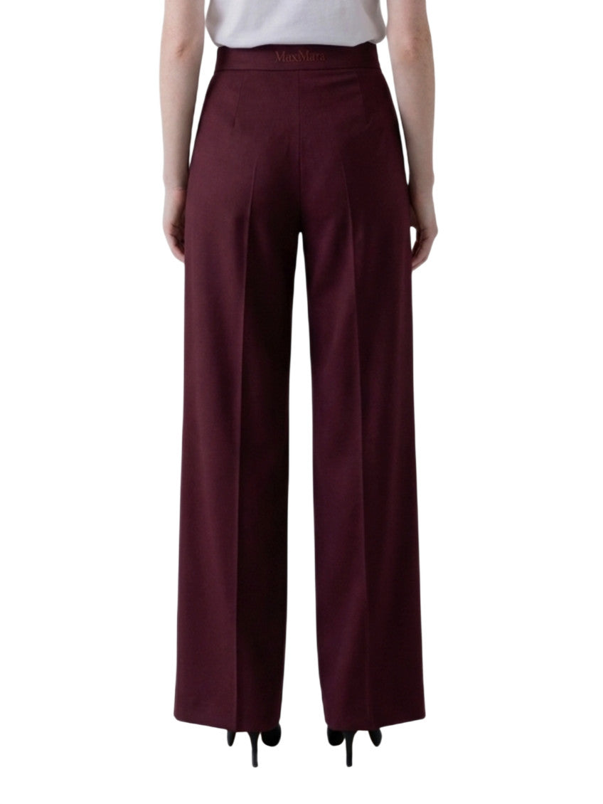 Maroon Regular Pleated Pants 2