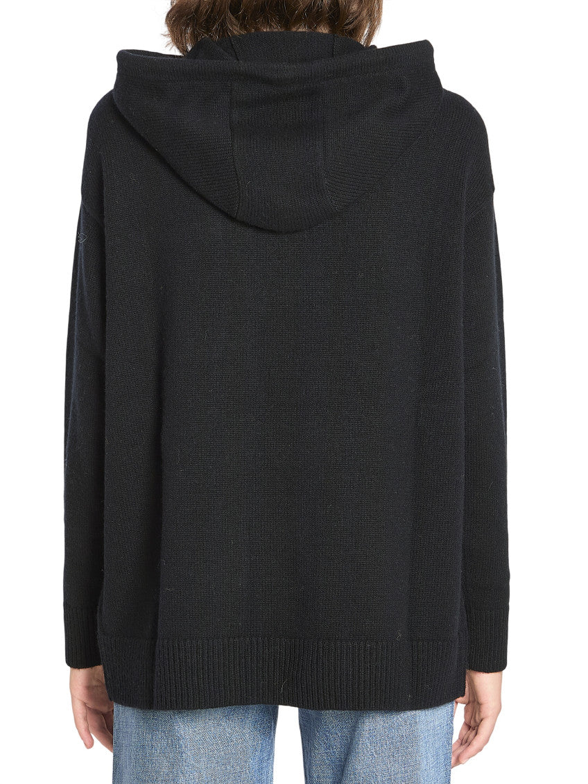 Black Solid Hood Sweatshirt 2