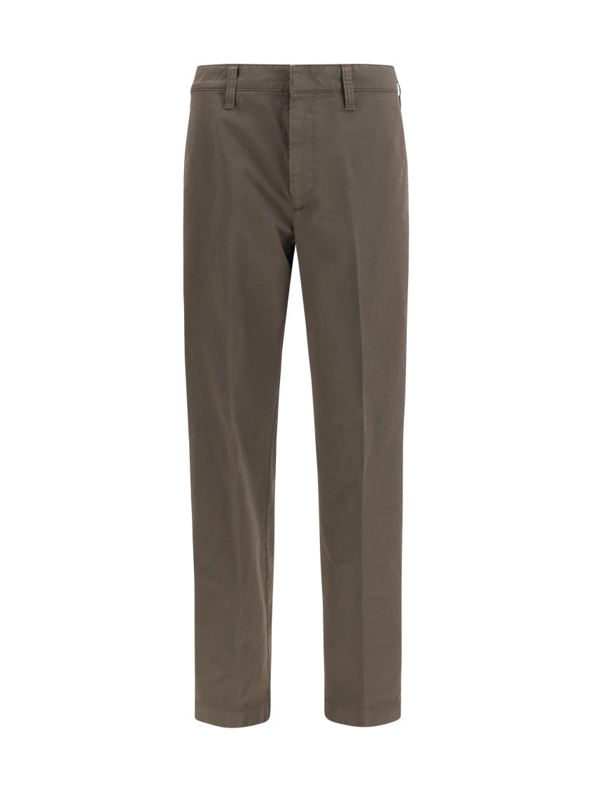 Olive Brown Straight Pants 1