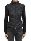 Black Quilted Mock Collar Jacket 1