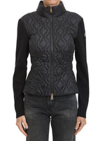 Black Quilted Mock Collar Jacket 1