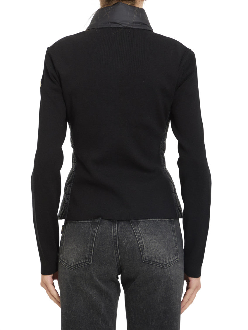 Black Quilted Mock Collar Jacket 2