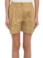 Beige Solid Shorts 1