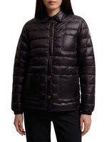 Black Quilted Shirt Collar Jacket 1