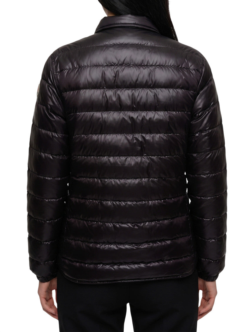 Black Quilted Shirt Collar Jacket 2