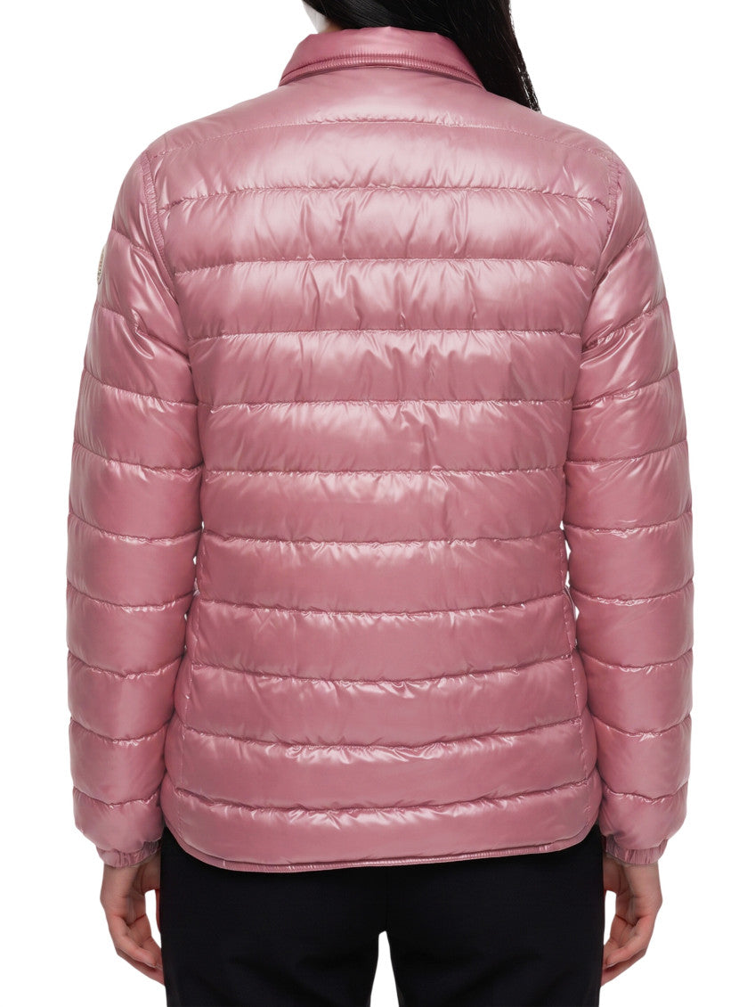 Pink Quilted Shirt Collar Jacket 2