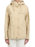 Beige Solid Hood Jacket 1