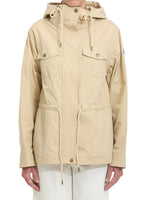 Beige Solid Hood Jacket 1