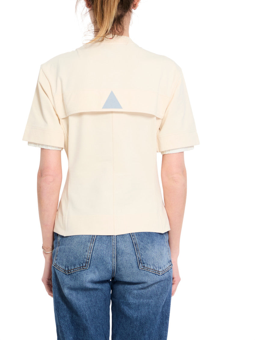 Beige Logo Crew Neck T-Shirt 2