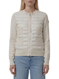 White Quilted Crew Neck Jacket 1