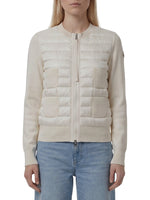 White Quilted Crew Neck Jacket 1