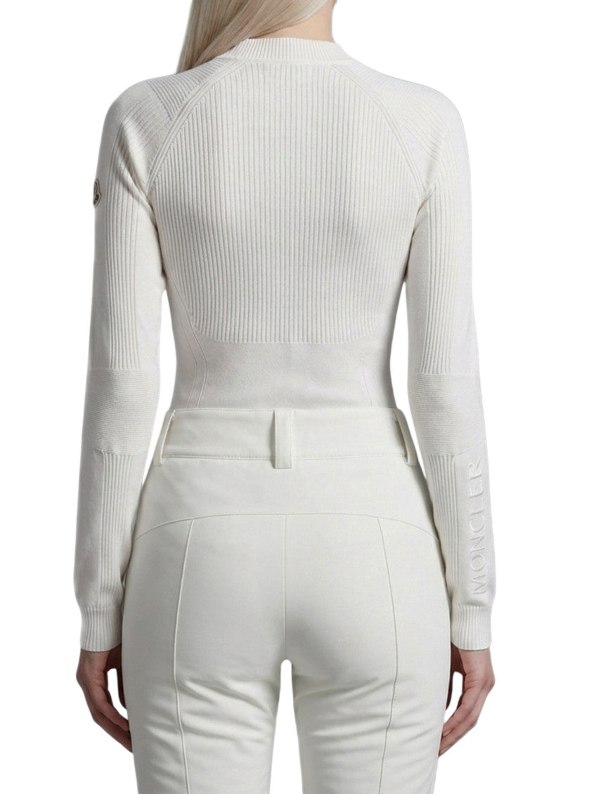 White Knitted Crew Neck Sweater 2