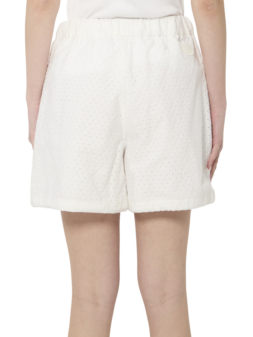 White Perforated Shorts 2