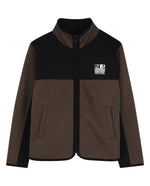 Boys Brown Color Block Jacket 1