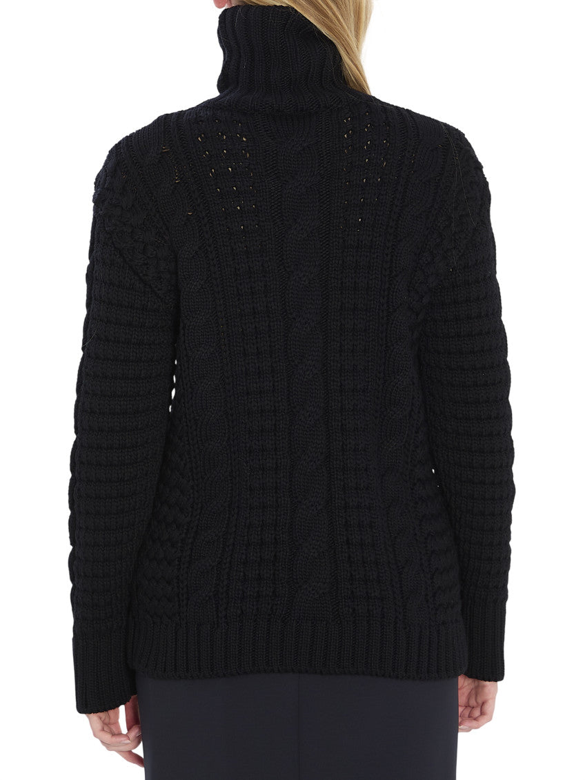 Black Knitted Turtle Neck Sweater 2