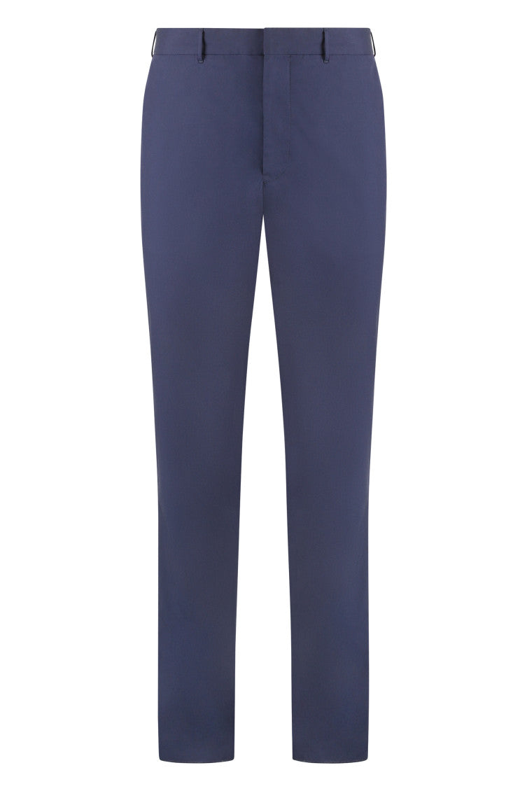 Blue Flat Front Trousers 1