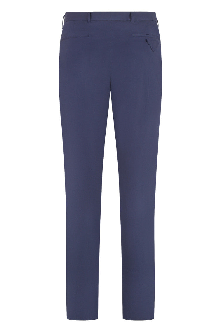 Blue Flat Front Trousers 2